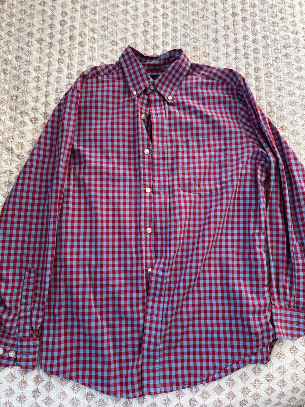 Saddlebred Red & Blue Gingham Button-Down Shirt